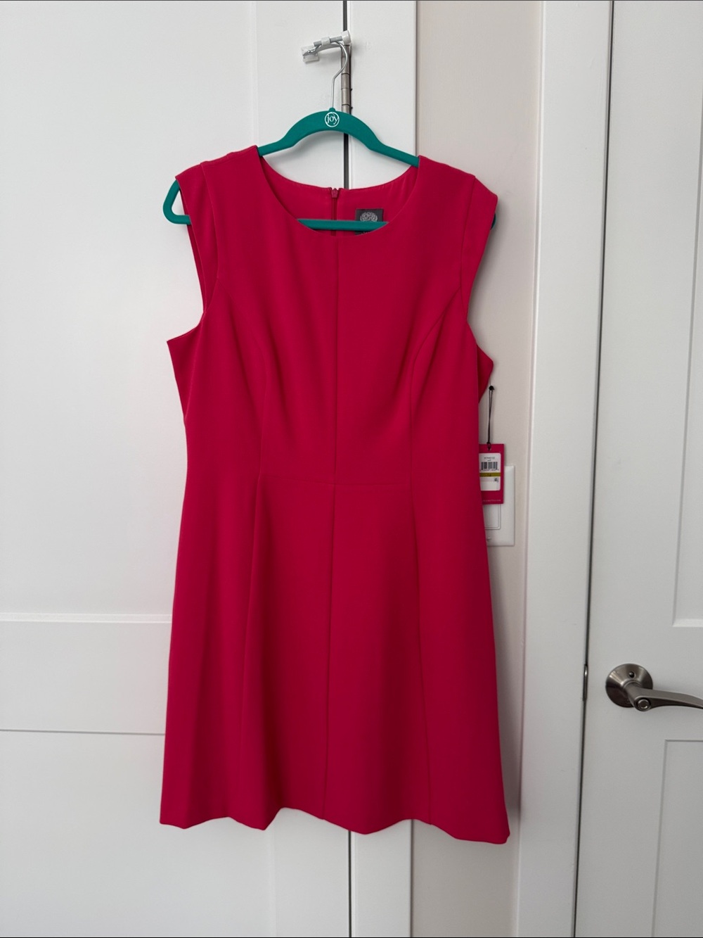 Vince Camuto Sleeveless Fitted A-Line Dress in Bright Pink